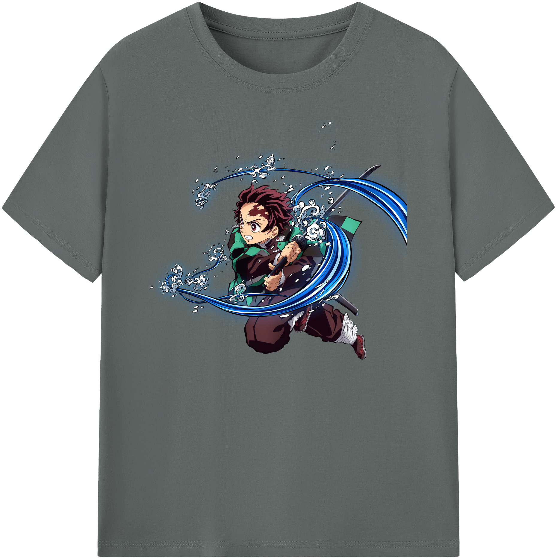 （画像用） 鬼滅の刃 竈門 炭治郎／かまど たんじろう Kamado Tanjirou 綿100％ メンズ半袖Tシャツ｜肌触りやわらか＆通気性